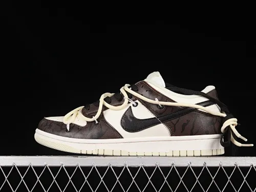 All Categories Nk SB Dunk Series Nk SB Dunk Low Low-top Sneakers Nk Dunk Low "Coconut Milk" Mocha Brown Customized version of deconstructed strap casual sneakers DJ6188-100